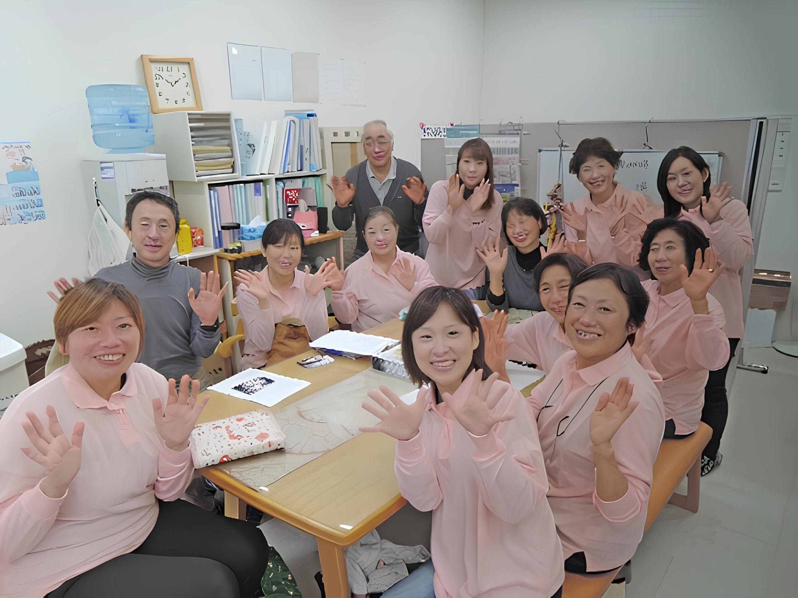 カジュアルな従業員集合写真