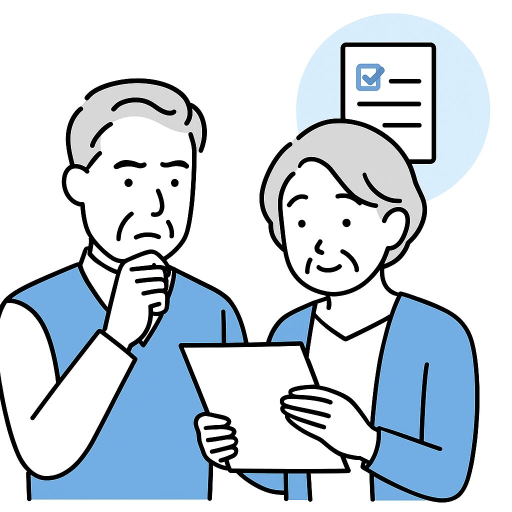 提案書を見る夫婦の様子